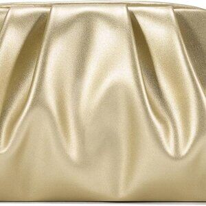 Dressy Vegan Leather Clutch Purse for Women Formal, Soft Pleated PU Evening Clut